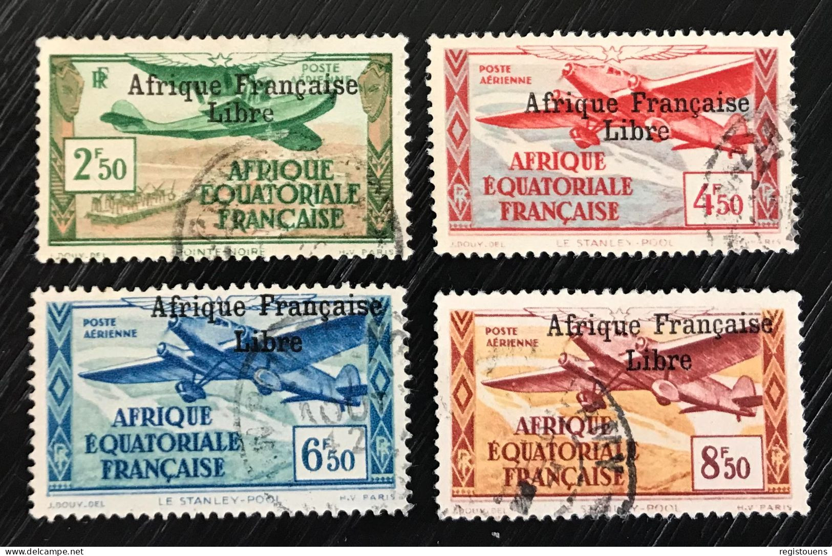 Lot De 4 Timbres Oblitérés Afrique Équatoriale Française 1940 / 1941 - Oblitérés