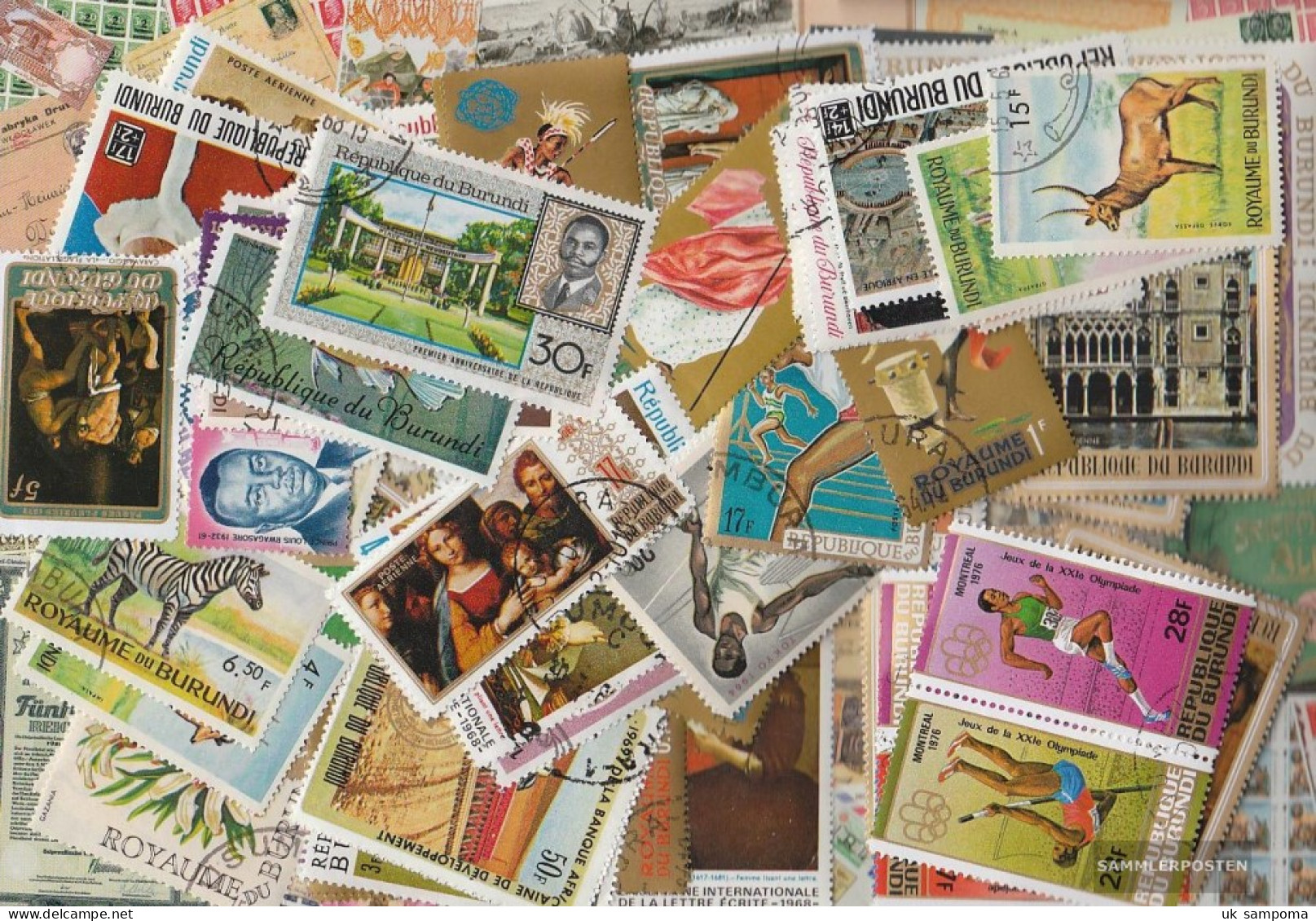 Burundi 100 Various Stamps - Verzamelingen