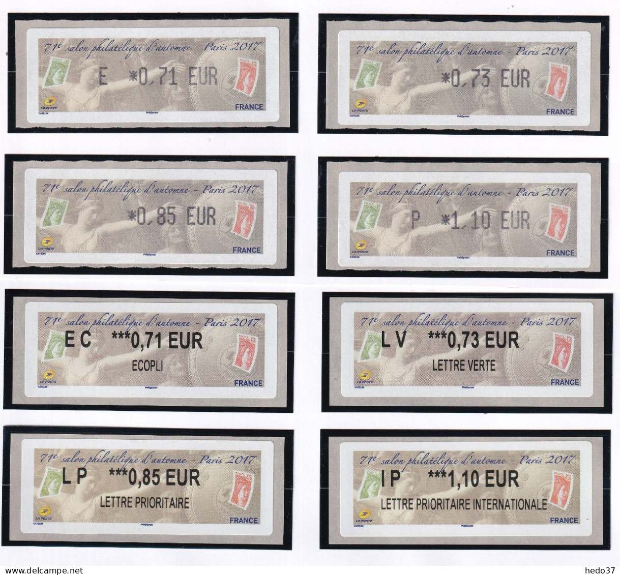 France Timbres De Distributeurs N°1224 - 8 Valeurs - Neuf ** Sans Charnière - TB - 2010-... Illustrated Franking Labels