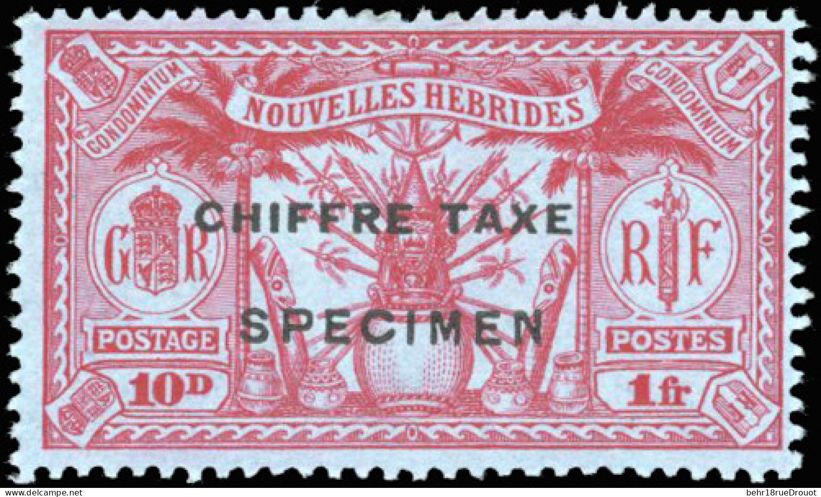 * 1/ 5 - Timbres-Taxe. Série De 6 Valeurs Surchargée SPECIMEN. (SG#53/57 - C.400£). SUP. - Otros & Sin Clasificación