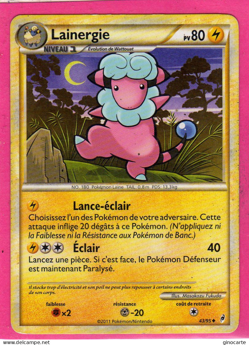 Carte Pokemon Francaise 2011 Noir Et Blanc Appel Legende 43/95 Lainergie 80pv Bon Etat - Noir & Blanc