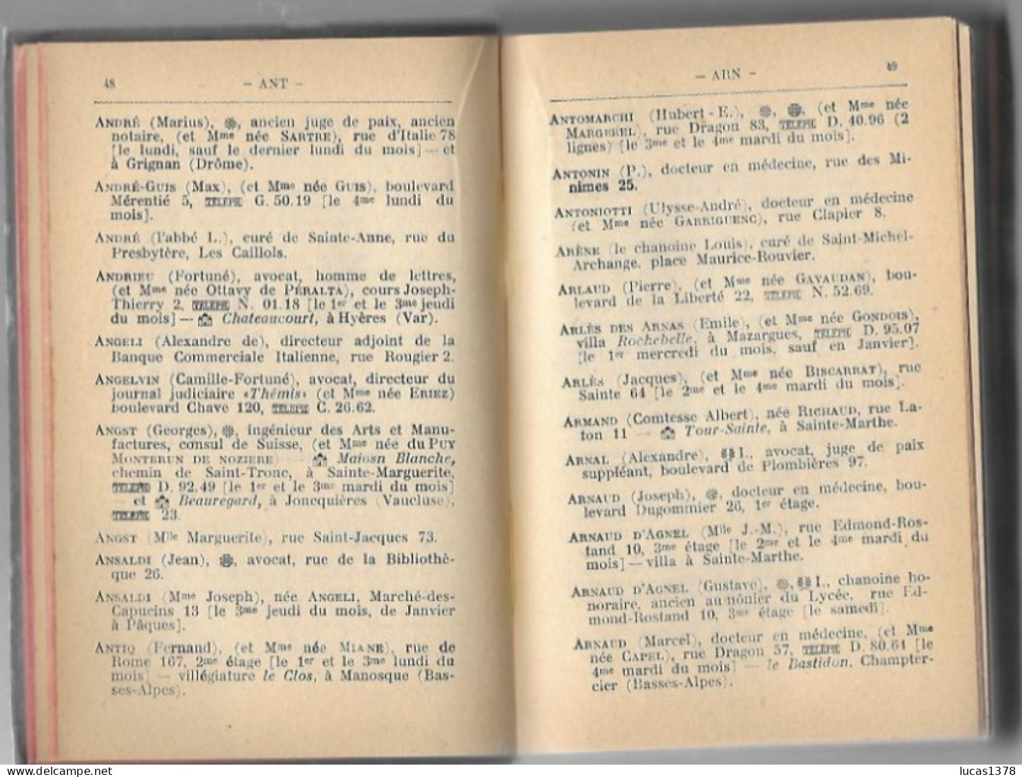 ANNUAIRE TOUT MARSEILLE ET TOUT AIX 1938 - Géographie