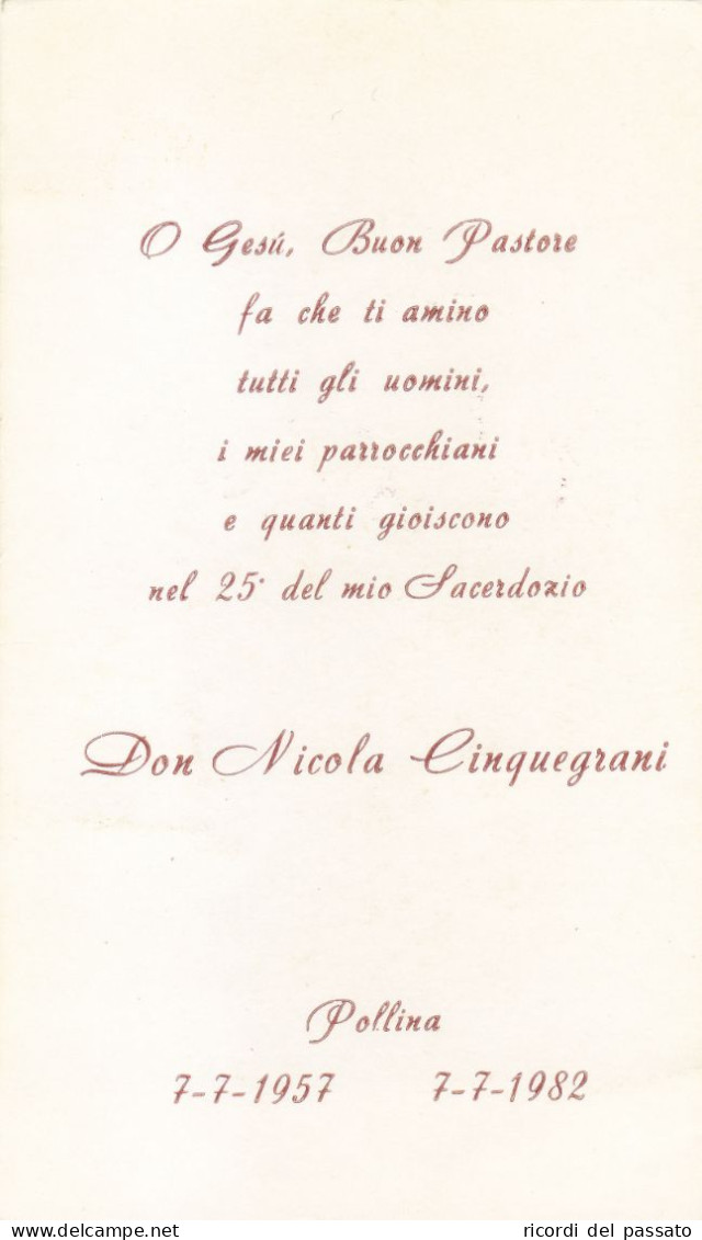 Santino Ricordo 25° Di Sacerdozio Don Nicola Cinquegrani - Pollina 1957 / 1982 - Devotion Images