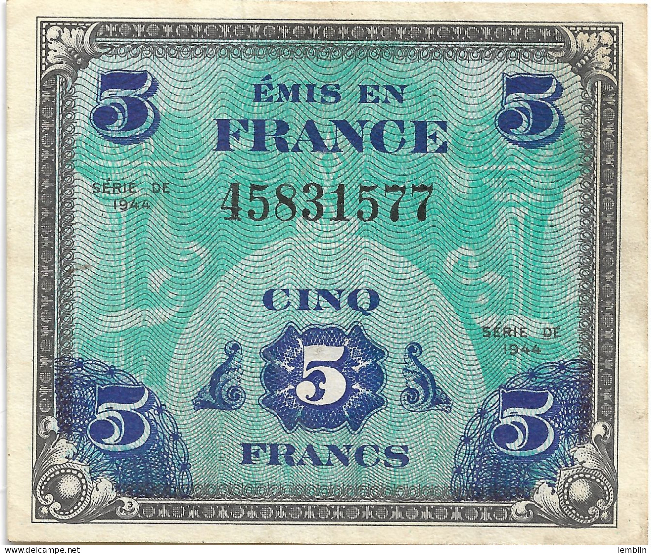 FRANCE - 2 ET 5 FRANCS DRAPEAU 1944 - 1944 Flagge/Frankreich