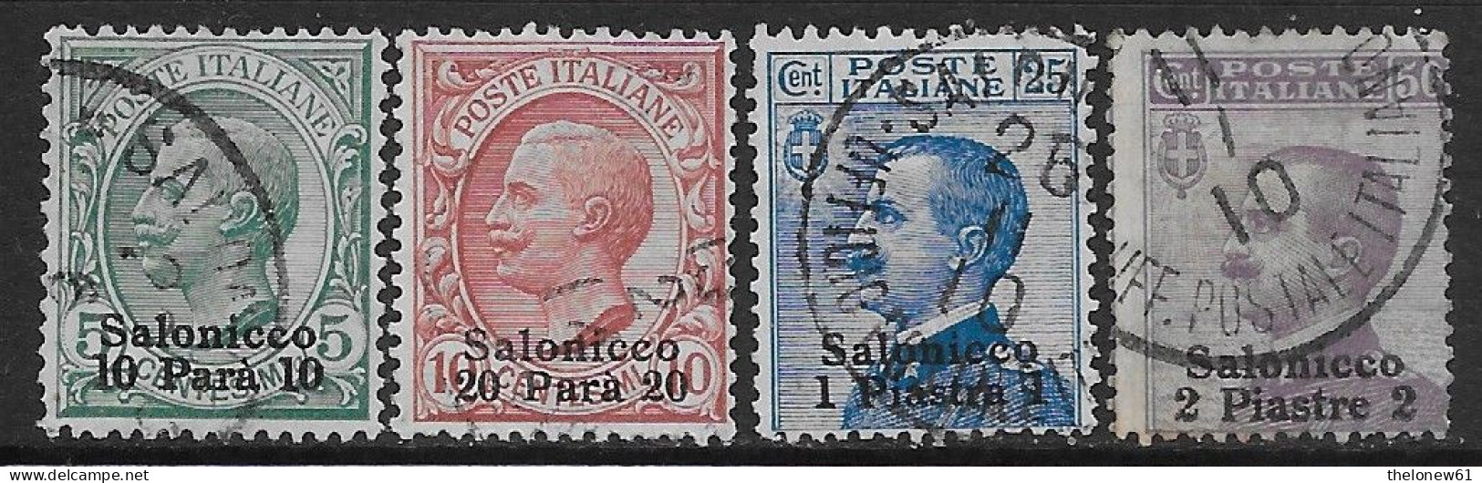 Italia Italy 1909 Estero Salonicco Effigie 4val Sa N.1-2,4-5 US - European And Asian Offices