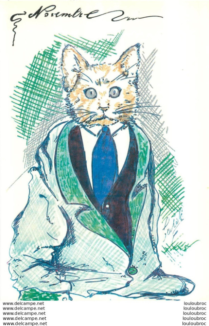 SERIE DE DOUZE CHATS LES DOUZE MOIS DESSIN DE CAROLE TIRAGE A 500 EXEMPLAIRES - Gatti