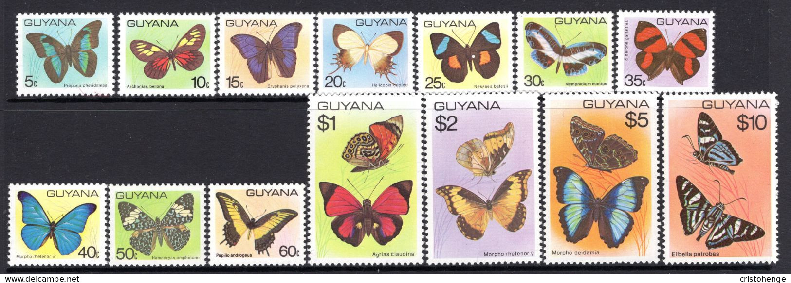 Guyana 1978-80 Butterflies Set MNH (SG 698-708a) - Guyane (1966-...)