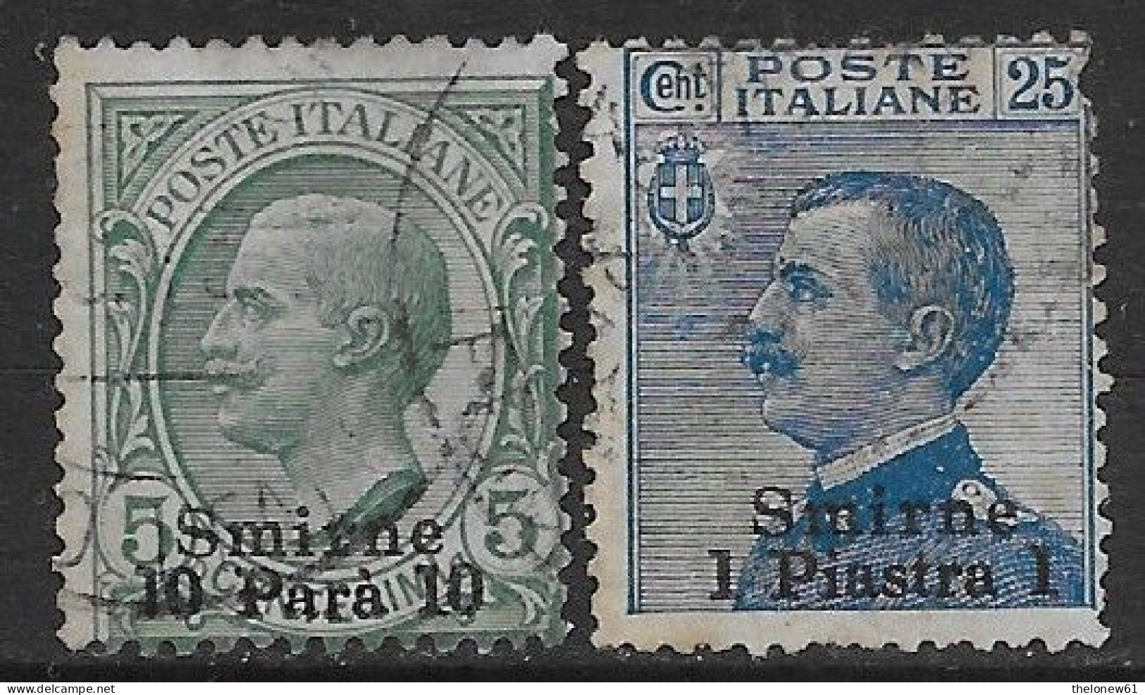 Italia Italy 1909 Estero Smirne Effigie 2val Sa N.1,4 US - Bureaux D'Europe & D'Asie