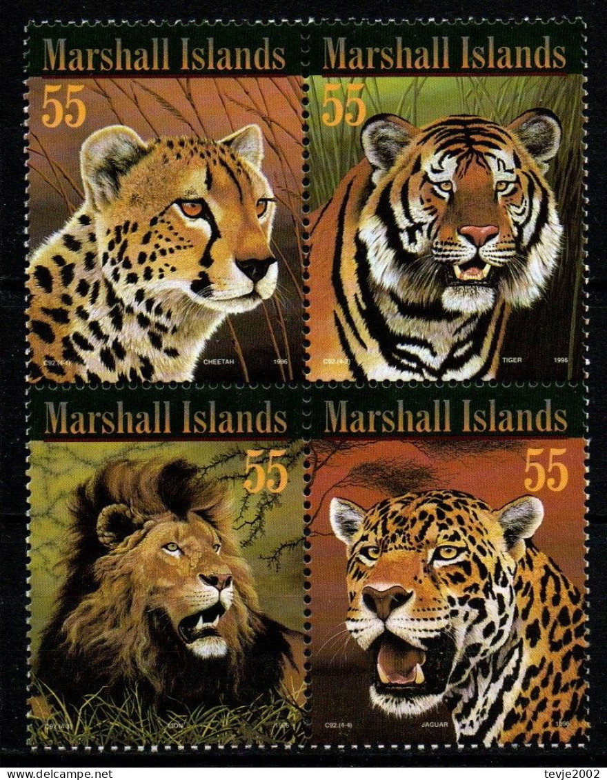Marshall Inseln 1996 - Mi.Nr. 667 - 670 - Postfrisch MNH - Tiere Animals - Félins