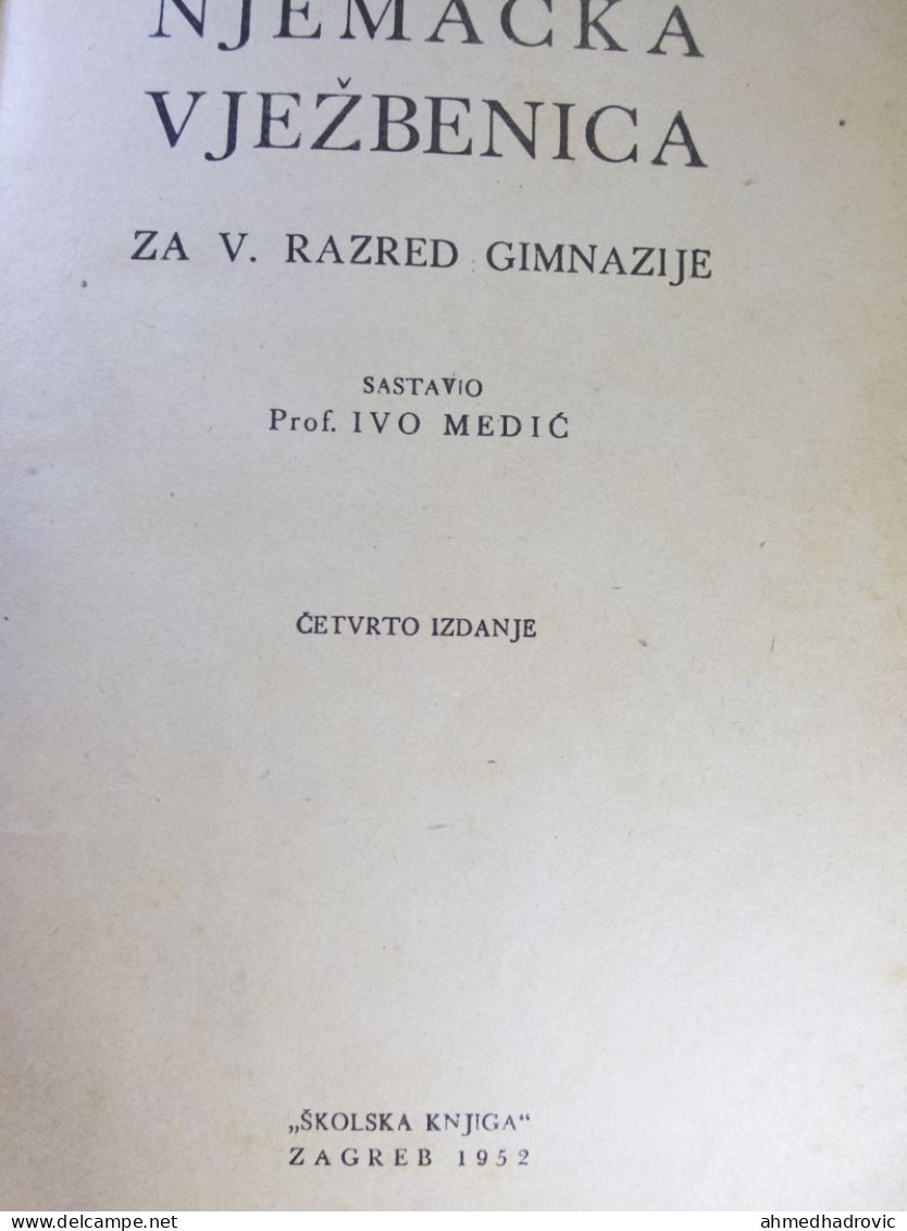 Njemacka Vjezbanica 1952 Godina Za Skolsku 1952 Godinu /Deutsch-Übungsheft Für Die Oberschuljahre 1952 - Alte Bücher