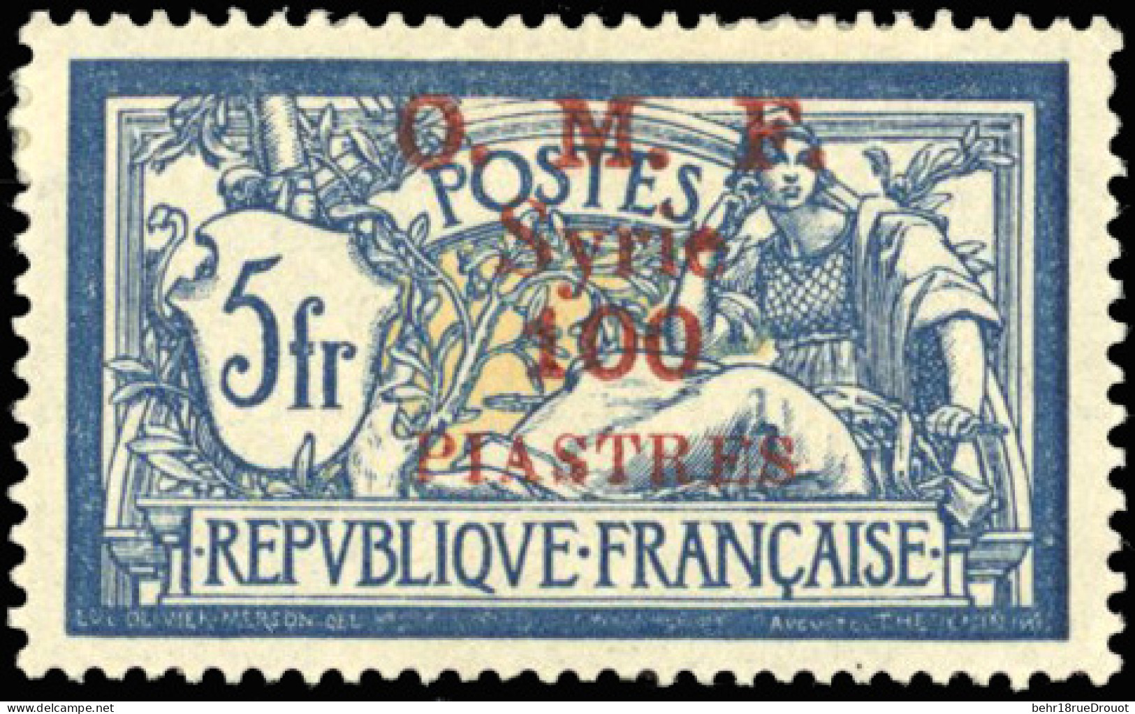 * 43+ 44 - 100pi. S/5F. Bleu Et Chamois. Surcharge Noire Et Rouge. TB. - Other & Unclassified