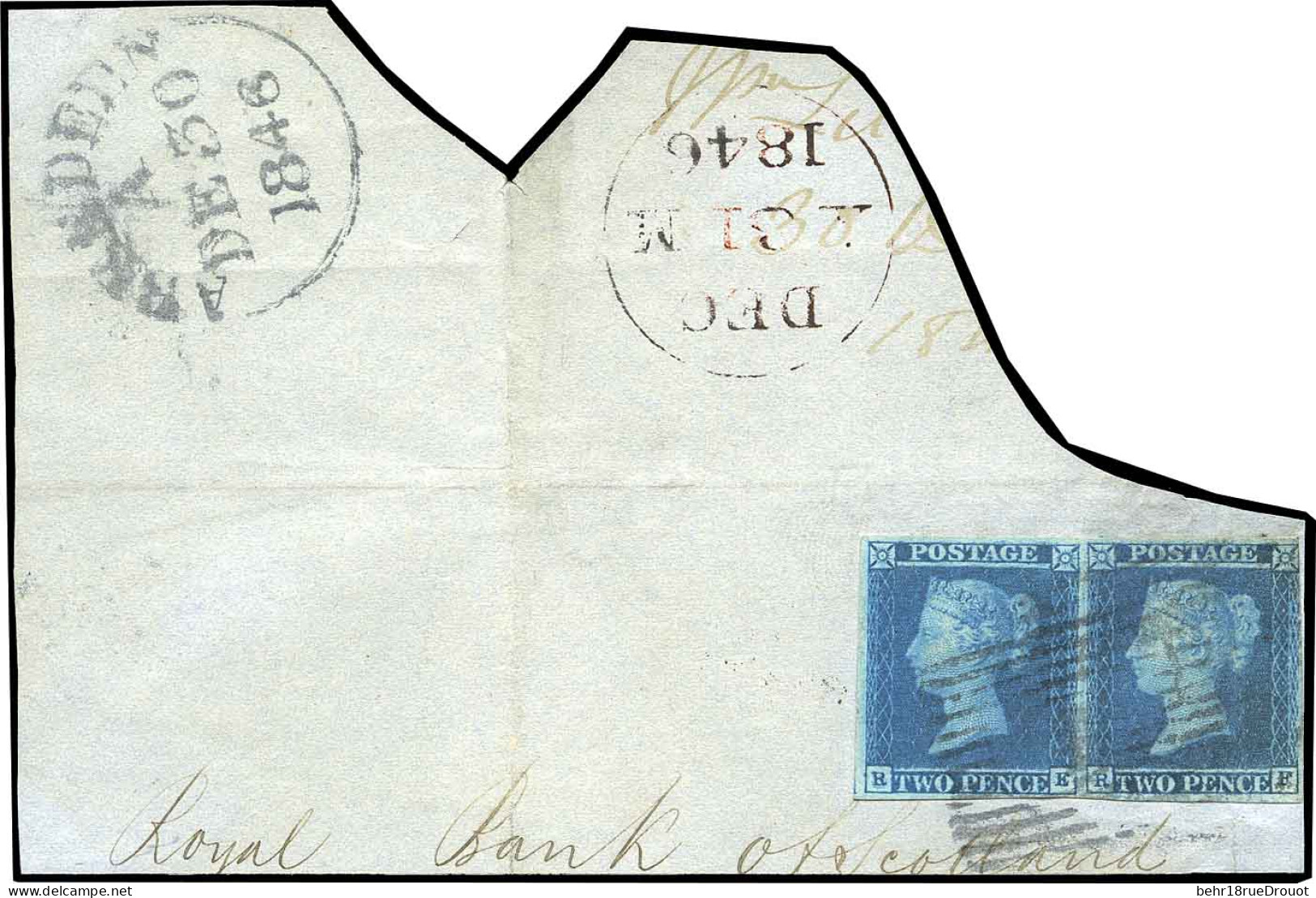 Obl. SG#45 - 2d. Blue. Pair On Piece. Used. VF. - Autres & Non Classés