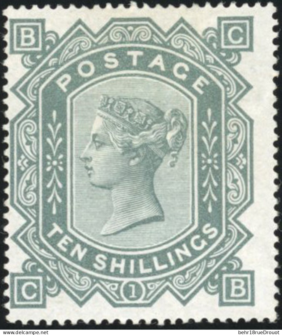 (*) SG#128 - 10sh. Greenish Grey Mint. Wmk Maltese Cross. Perf 15 1/2 X 15. Plate 1. Letterred C-B. Unused Large Part Or - Otros & Sin Clasificación