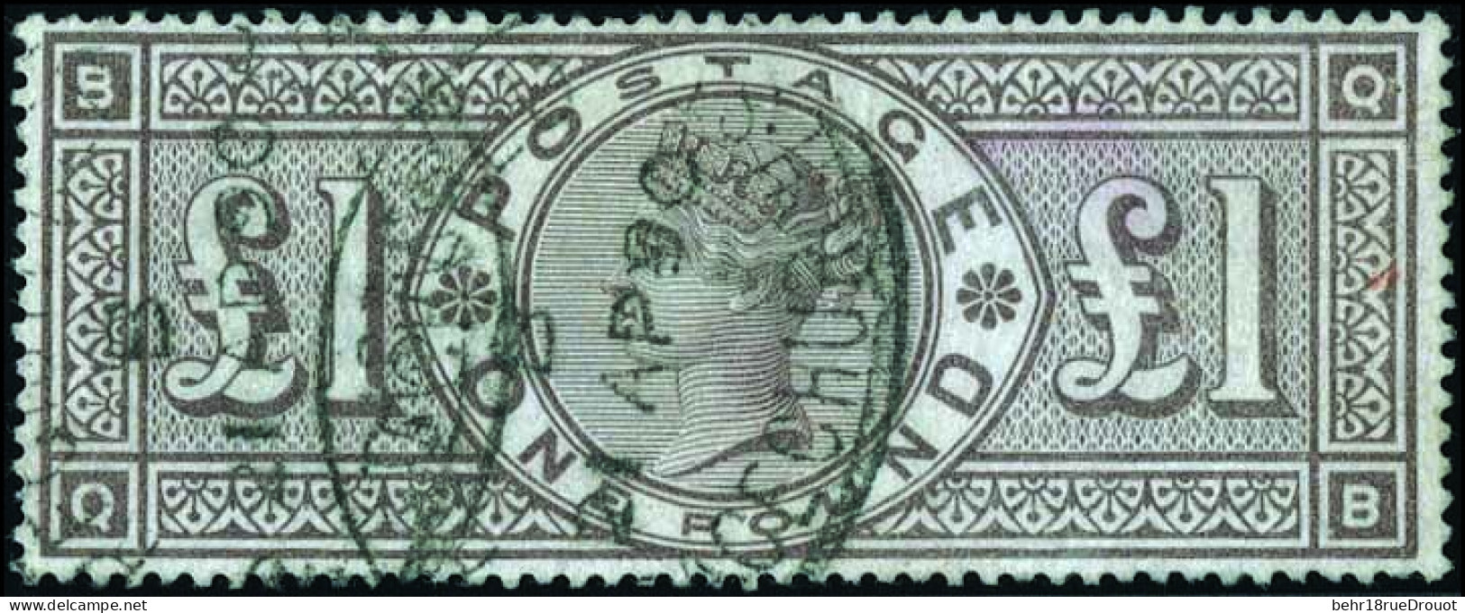 Obl. SG#185 - 1£. Brown-lilac. Light Cancelled. VF. - Other & Unclassified