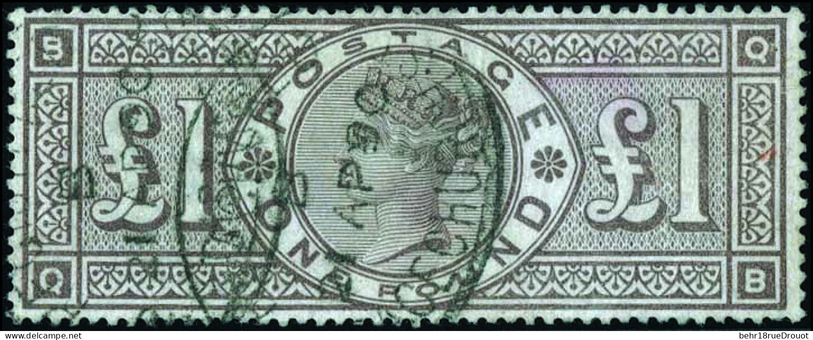 Obl. SG#185 - 1£. Brown-lilac. Light Cancelled. VF. - Autres & Non Classés