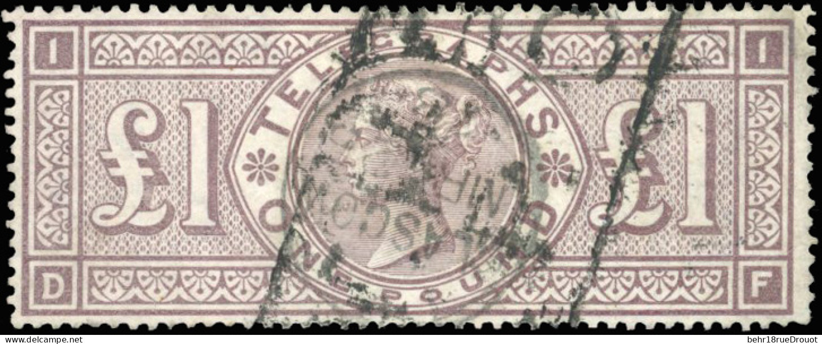 Obl. SG#T17 - Telegraph Stamps. 1£. Brown-lilas. Optd G.P.O. VF. - Autres & Non Classés