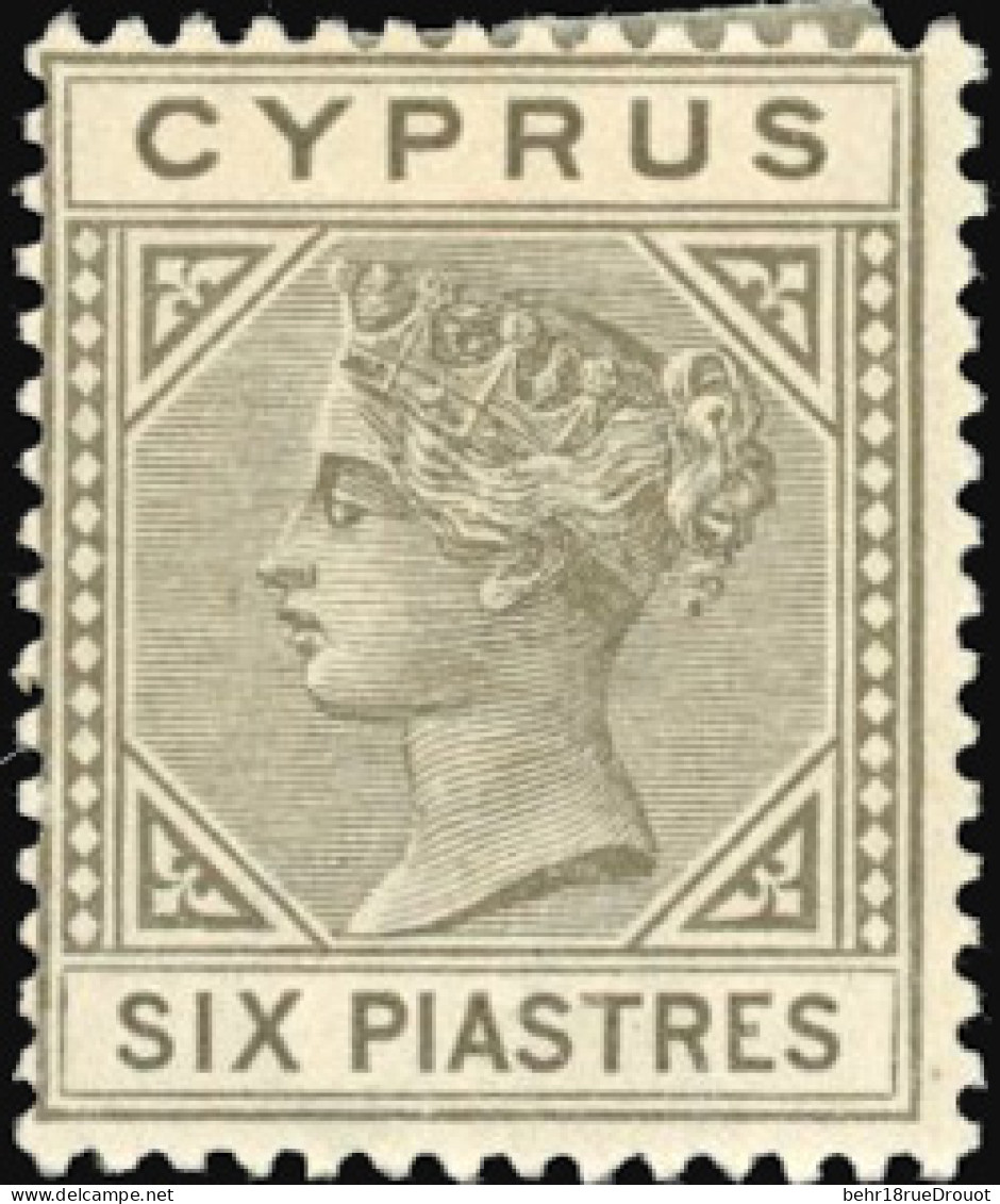 * SG#36+ 37 - 6pi. Olive-green + 12pi. Orange-Brown. SUP. - Cyprus (...-1960)