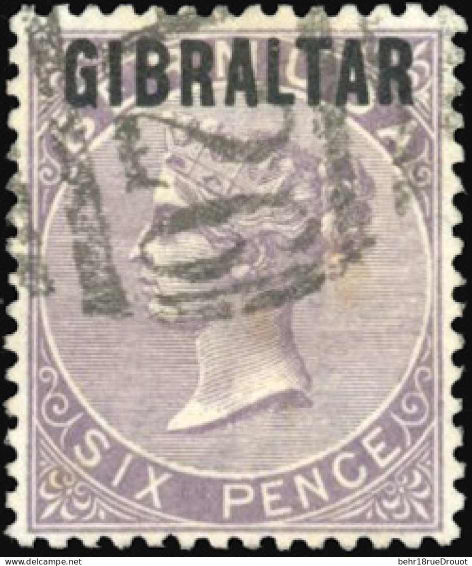 Obl. SG#6 - 6p. Deep-lilac. VF. - Gibraltar