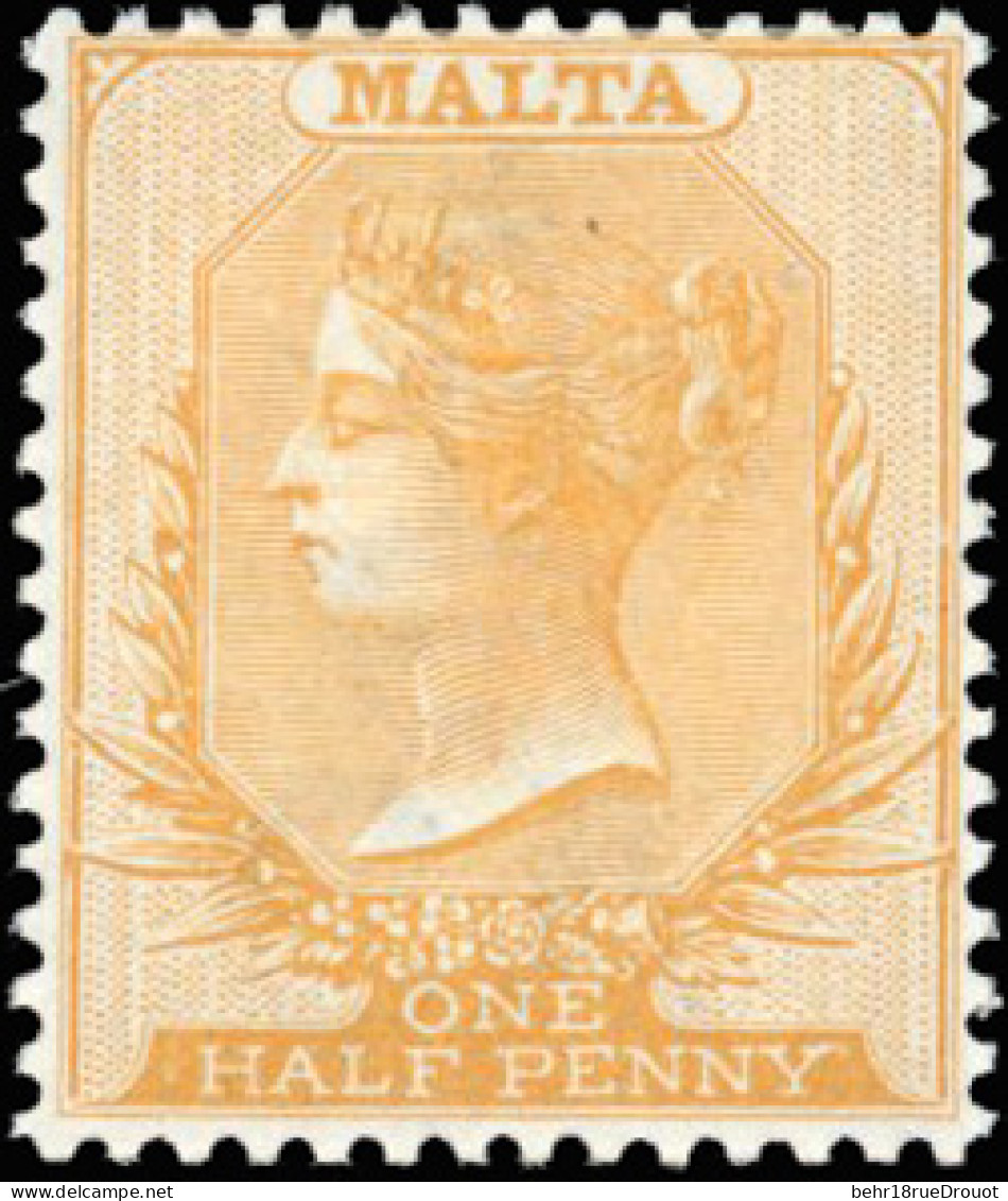 * SG#7 - 1/2p. Dull Orange. SUP. - Malta (...-1964)