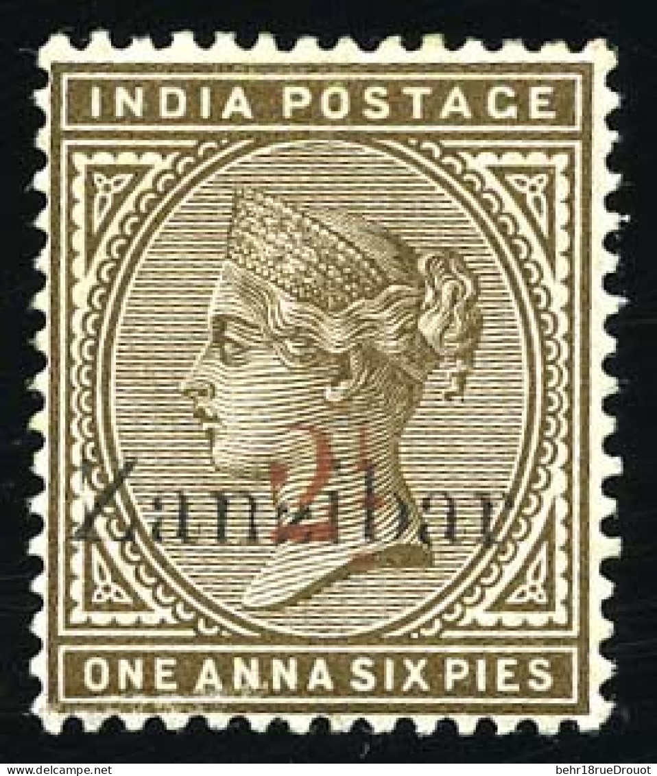 Obl. SG#29 + 30 - 2 1/2 Anna. SG#30. Type V + Type IV. TB. - Zanzibar (...-1963)