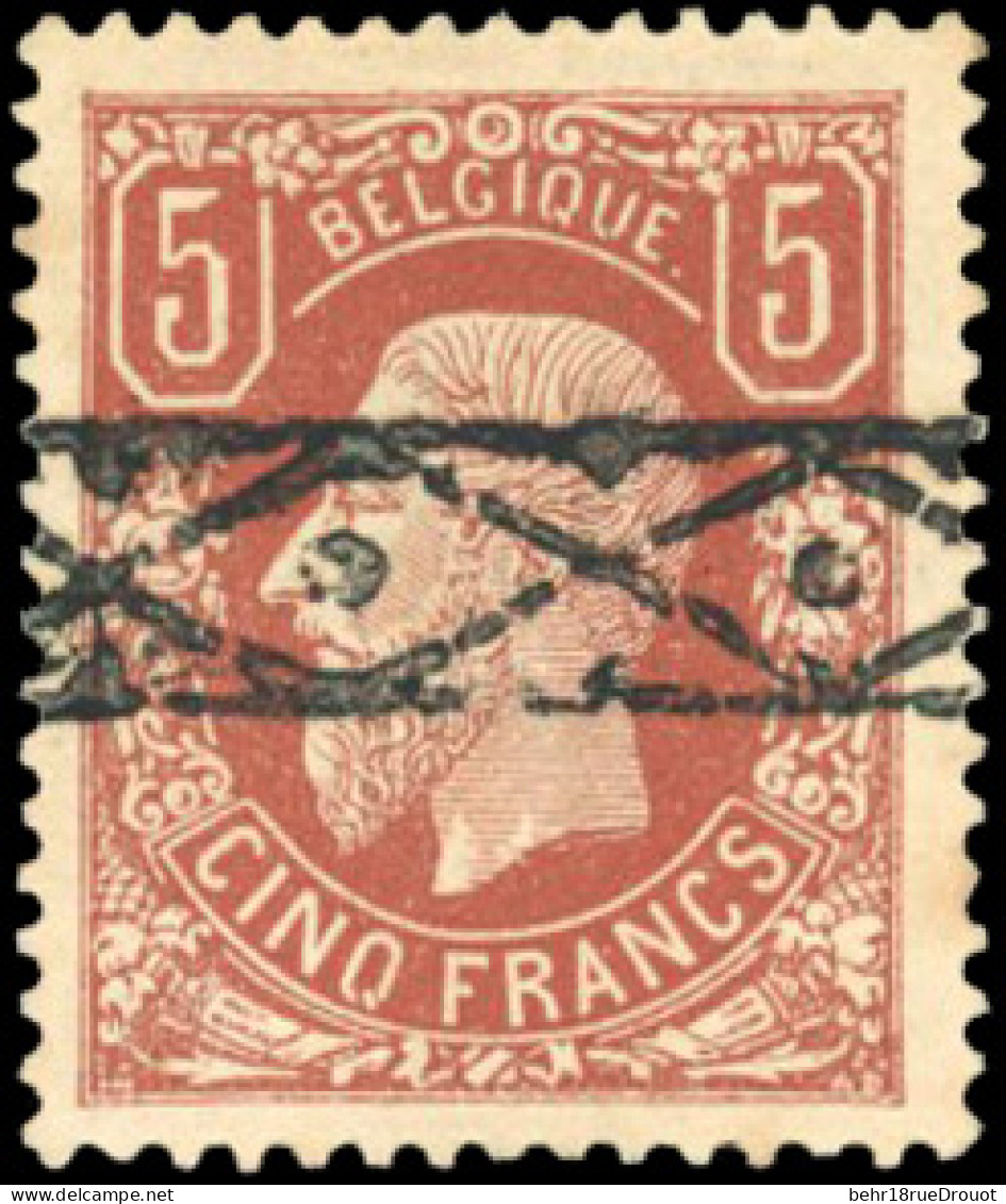 Obl. COB#37 - 5F. Brun-rouge. Type 1869. Obl. Centrale. Bon Centrage. TB. - Other & Unclassified