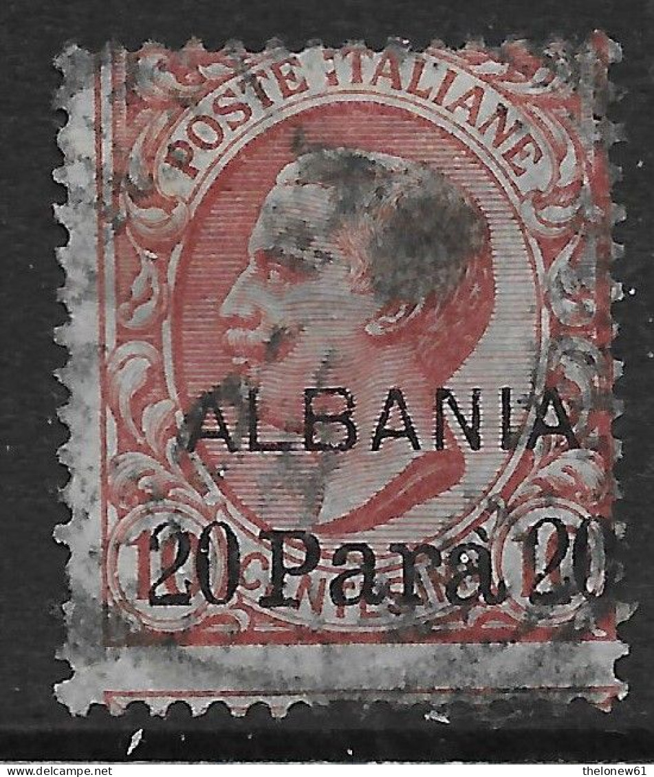 Italia Italy 1907 Estero Albania Leoni 20pa Su C10 "ALBANIA" Sa N.8 US - Albanie