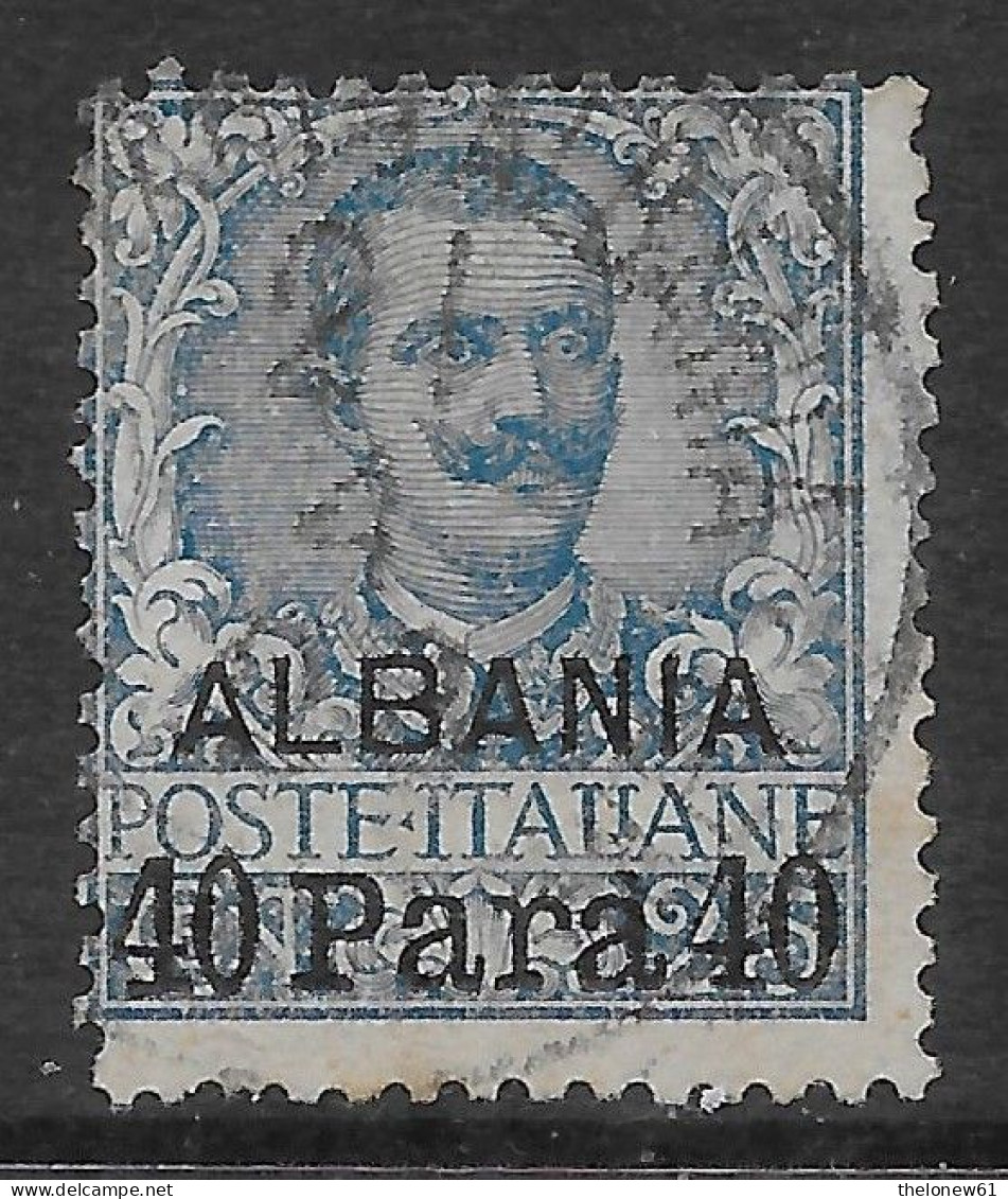 Italia Italy 1903 Estero Albania Floreale 40pa Su C25 "ALBANIA" Sa N.3 US - Albania