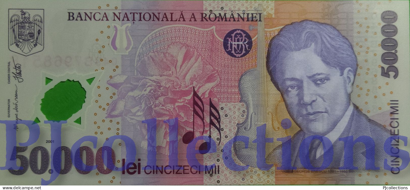 ROMANIA 50000 LEI 2001 PICK 113a POLYMER UNC - Rumänien