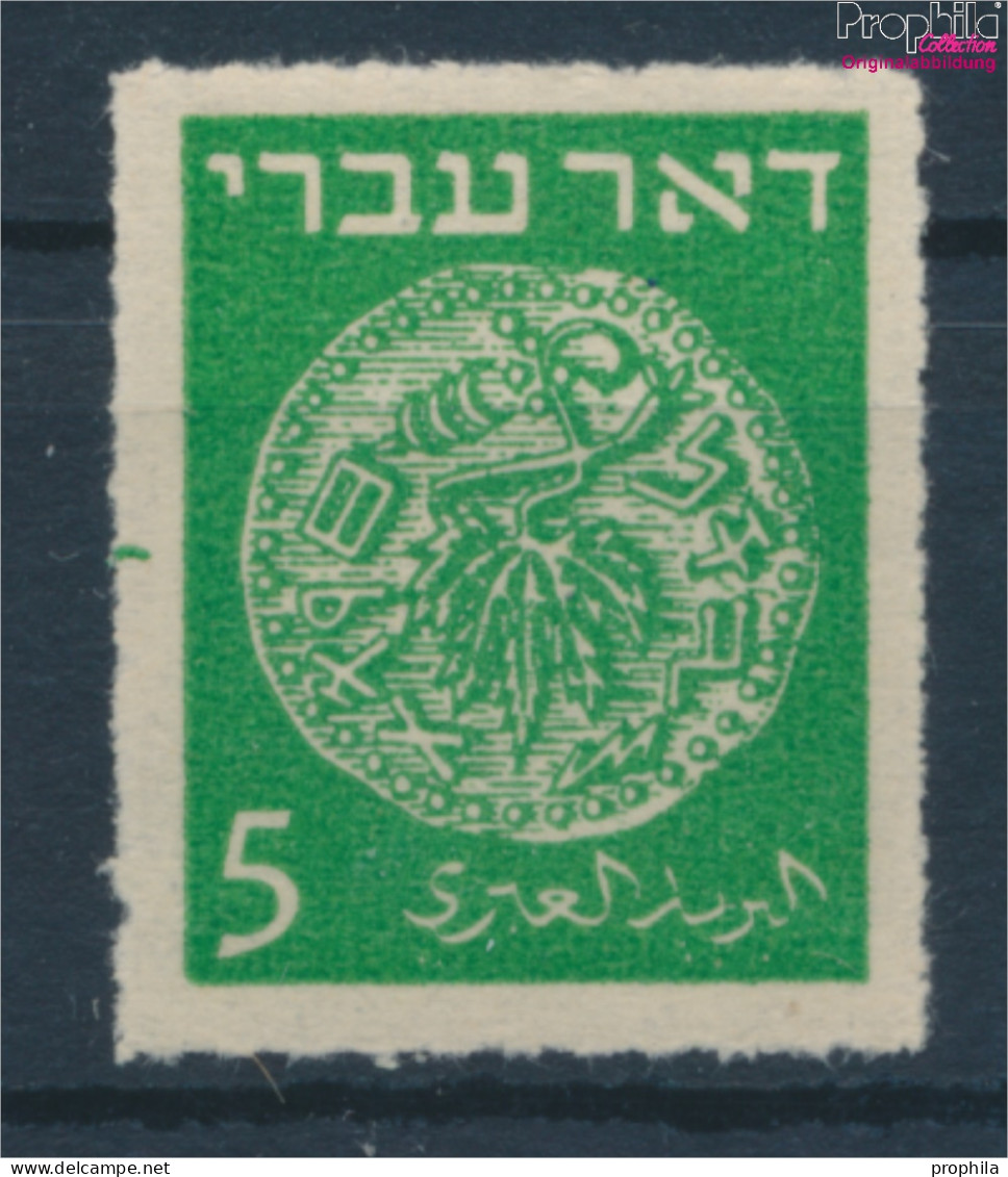 Israel 2F Durchstochen Statt Gezähnt Postfrisch 1948 Alte Münzen (10369212 - Nuevos (sin Tab)