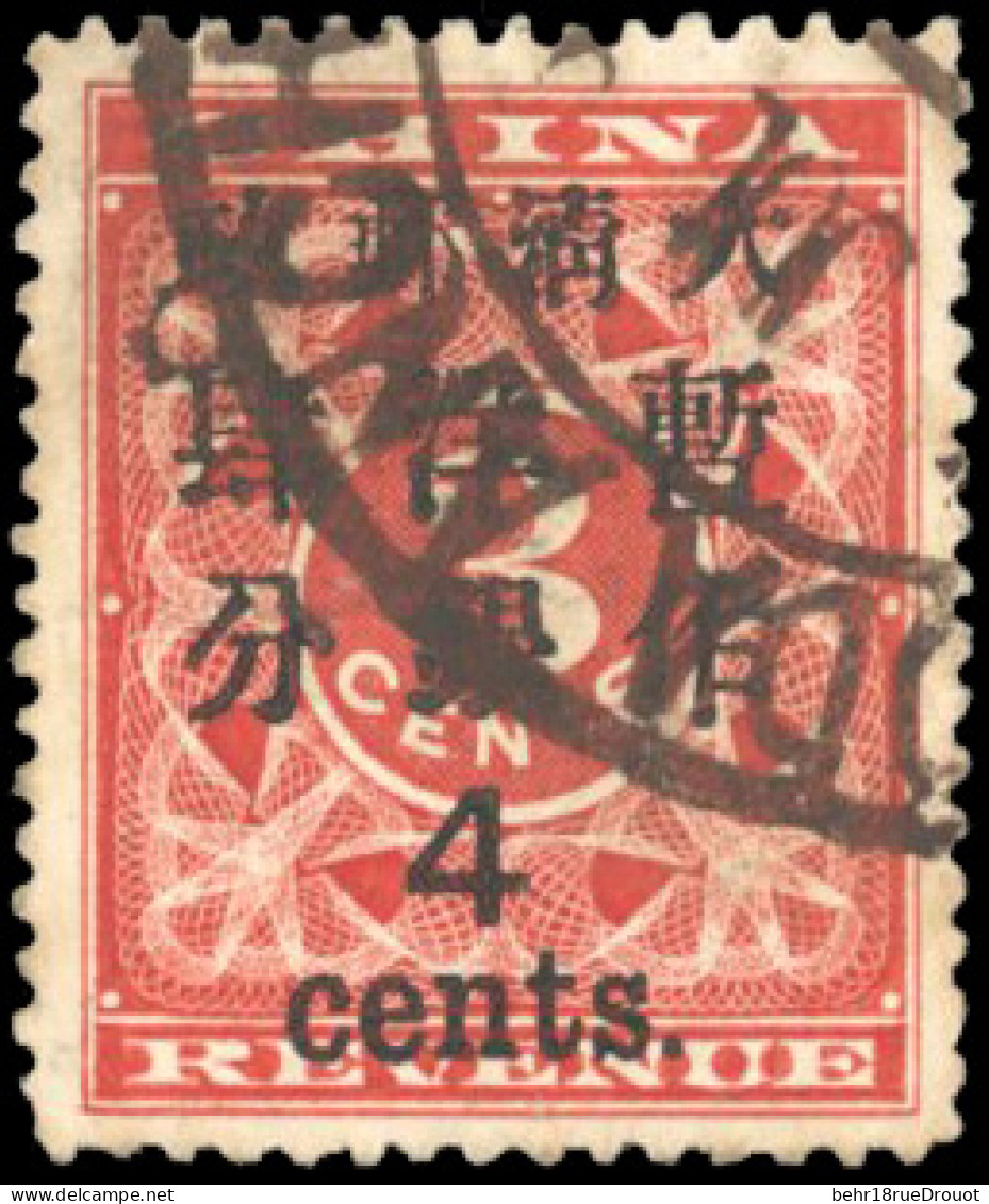 Obl. Sc#82 - 4c. On 3c. Red. Used. Overprint E. VF. - Otros & Sin Clasificación