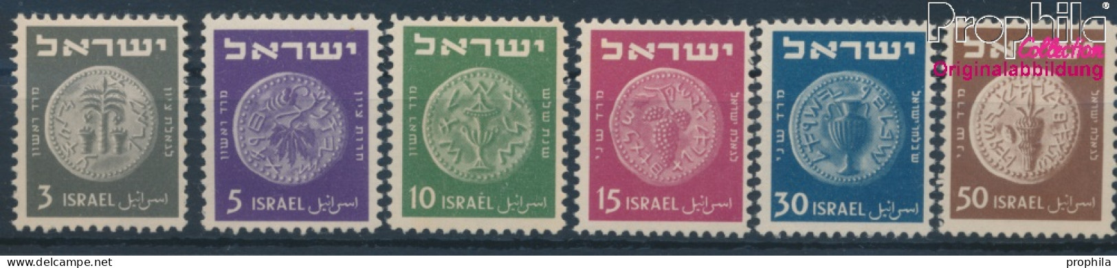 Israel 22-27 (kompl.Ausg.) Postfrisch 1949 Alte Münzen (10369210 - Unused Stamps (without Tabs)