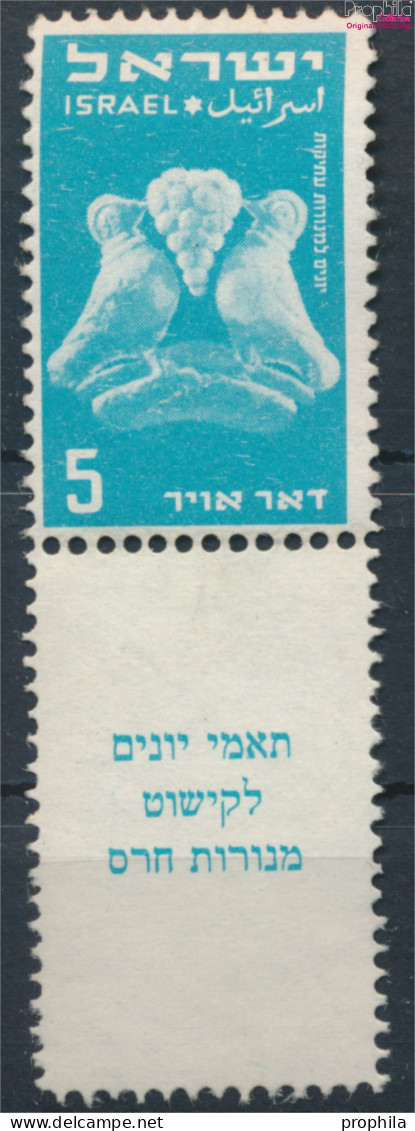 Israel 33 Mit Halbtab Postfrisch 1950 Vogeldarstellungen (10348756 - Unused Stamps (with Tabs)