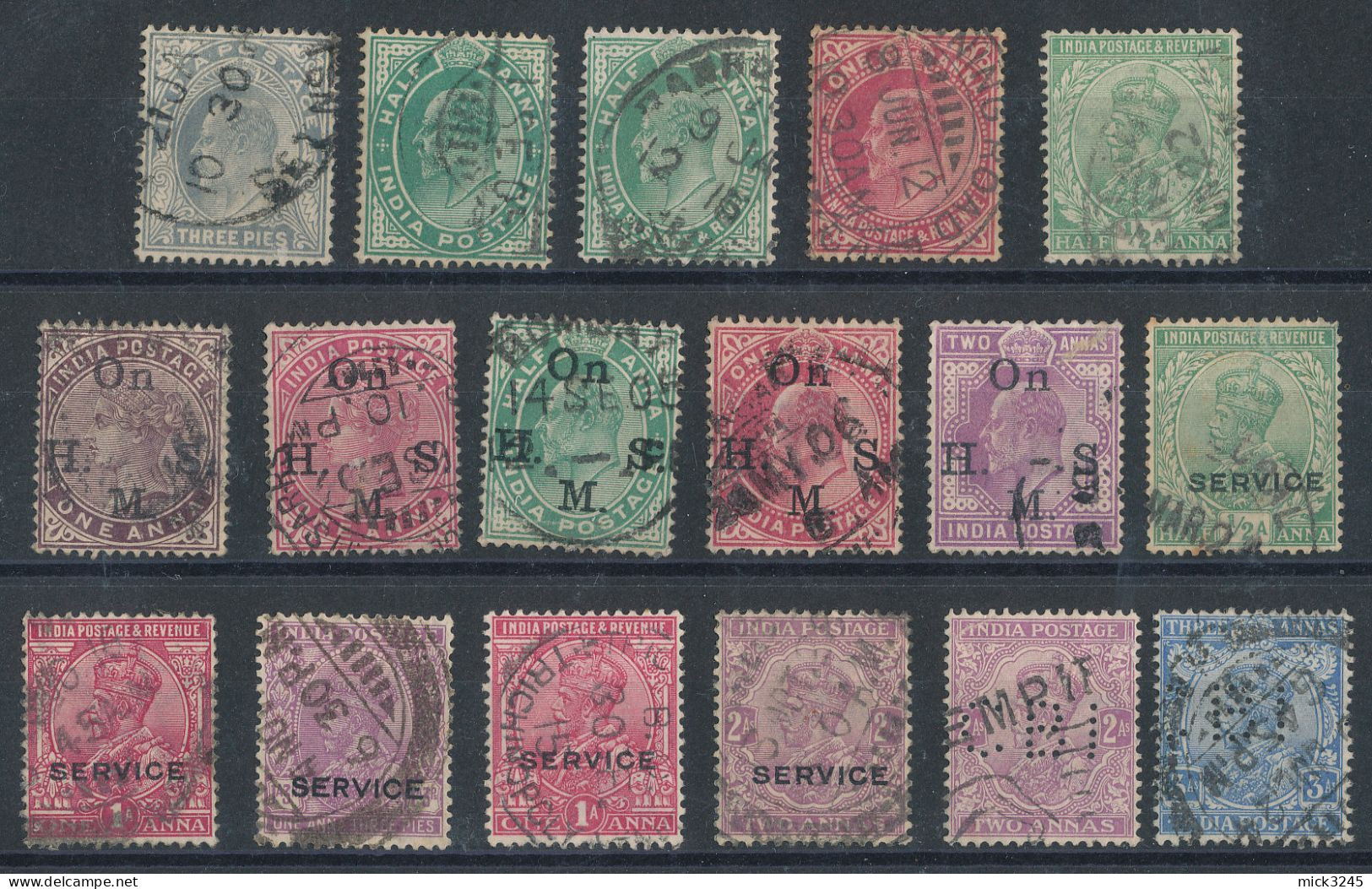 Inde Anglaise Lot De 17 Timbres (o) - 1936-47 Koning George VI