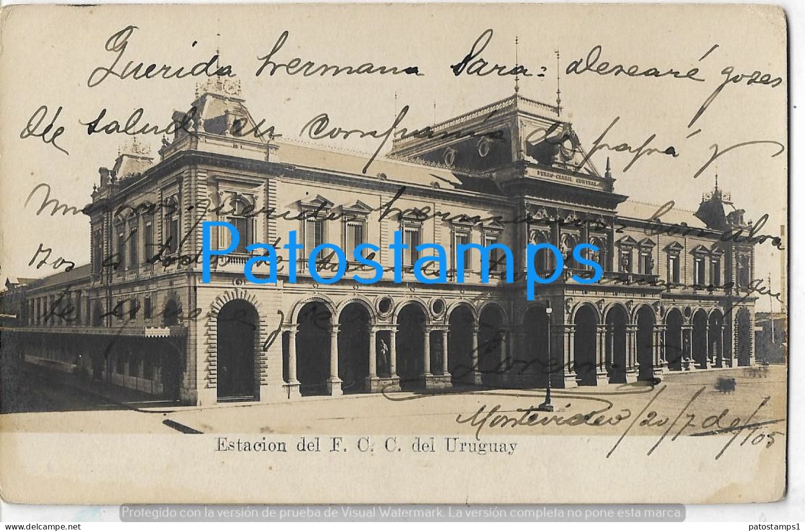 226134 URUGUAY STATION TRAIN ESTCAION DE TREN POSTAL POSTCARD - Uruguay