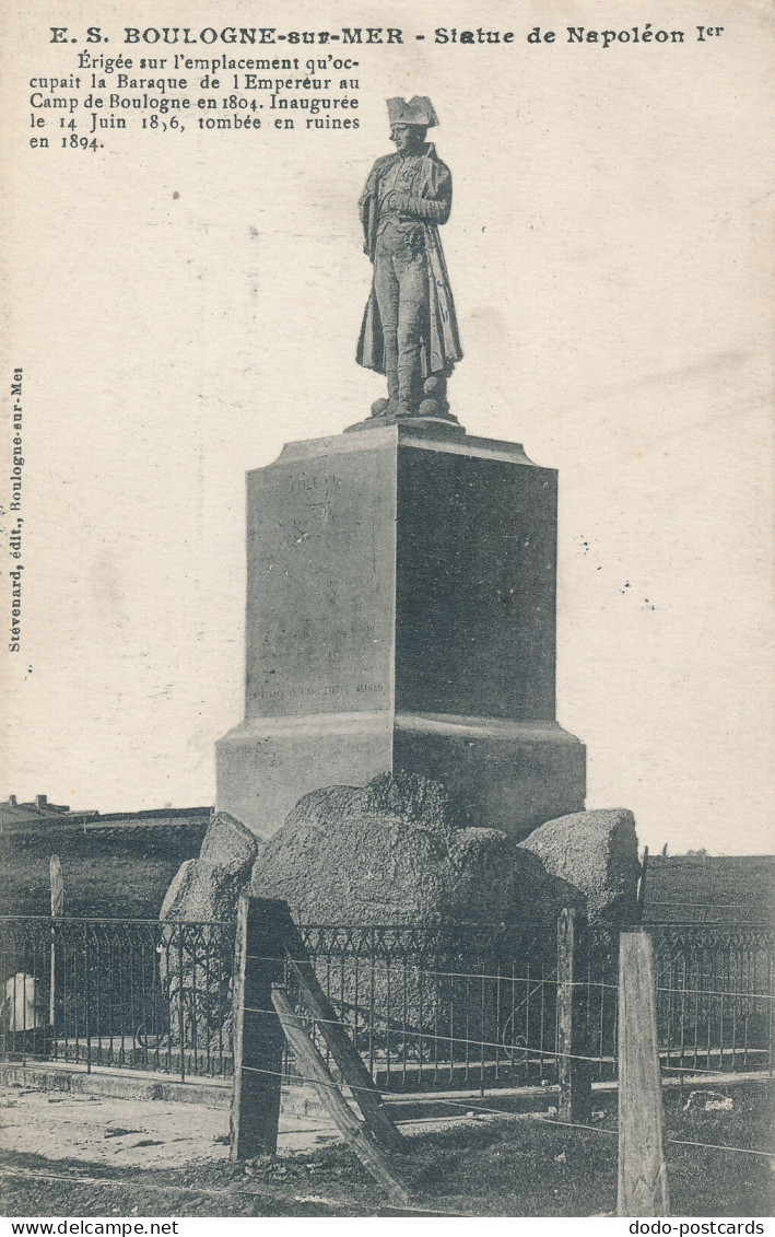 PC42621 E. S. Boulogne Sur Mer. Statue De Napoleon Ier. B. Hopkins - World