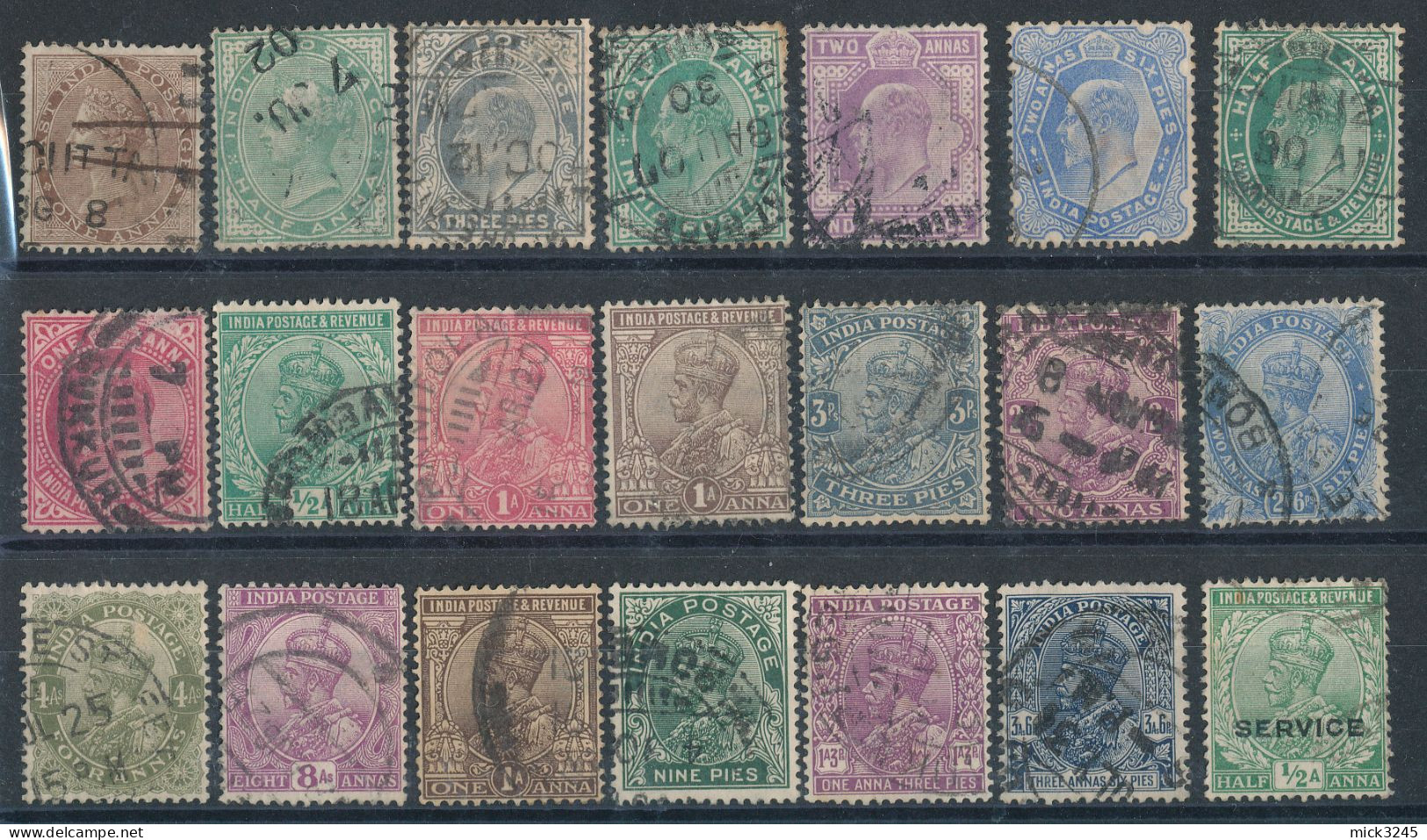 Inde Anglaise Lot De 21 Timbres (o) - 1936-47 Koning George VI