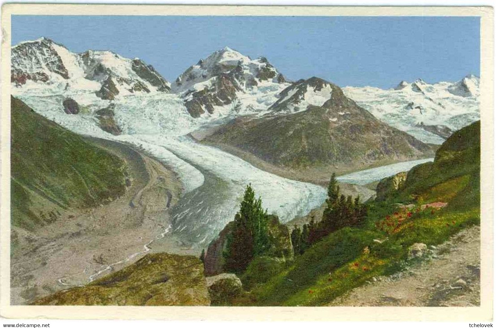 (99). Suisse. Grisons. Grischun Piz Bernina Roseg Sellagruppe Oblit Leysin 1957 Glacier ! & Pontressina 1956 - Other & Unclassified