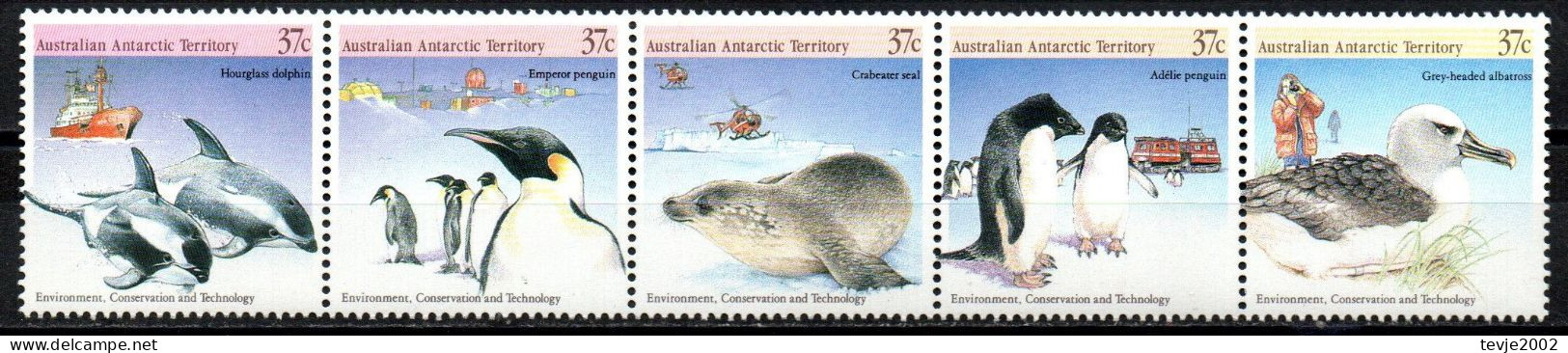 Australisches Antarktis-Territorium AAT 1988 - Mi.Nr. 79 - 83 - Postfrisch MNH - Tiere Animals - Nuevos