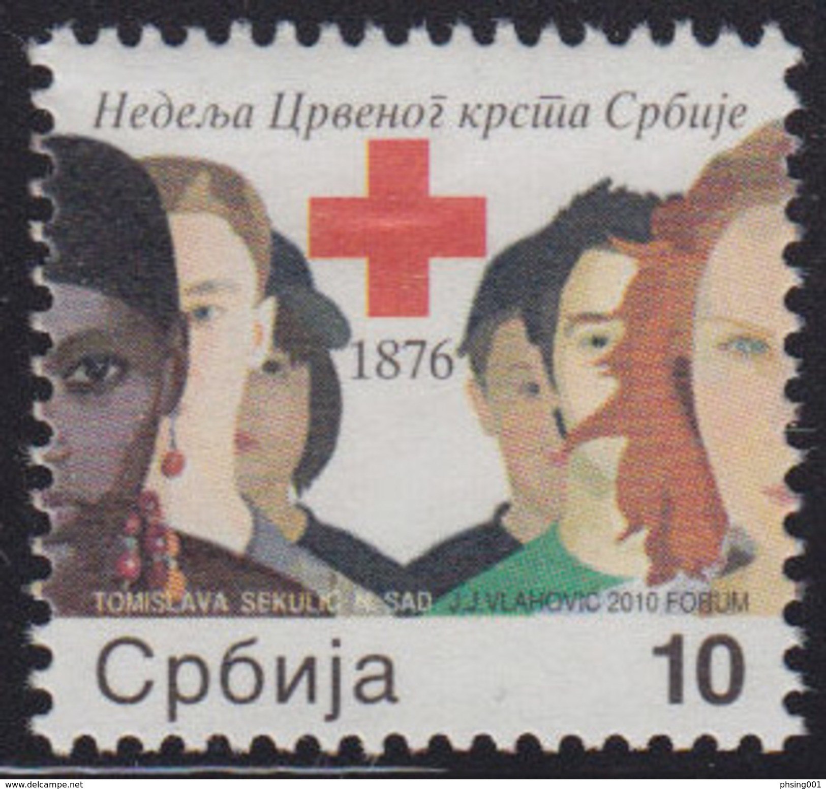 Serbia 2010 Red Cross Rotes Kreuz Croix Rouge, Tax, Charity, Surcharge Stamp MNH - Serbia