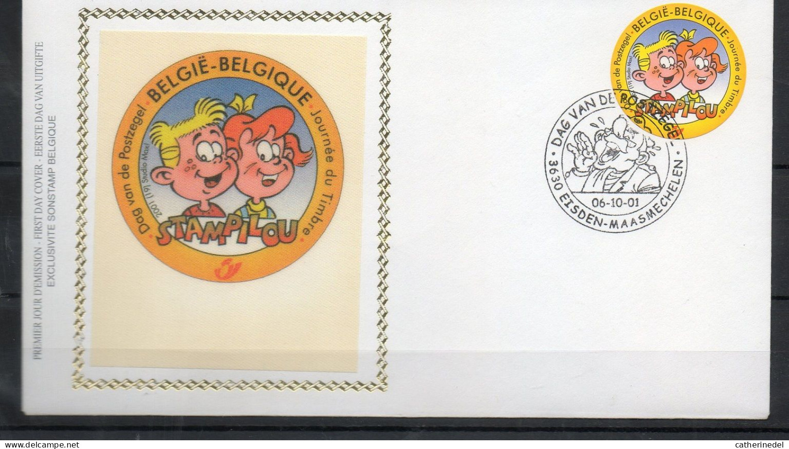 Année 2001  :  FDC 3023 Soie - Stampilou - Obli. Eisden-Maasmechelen - 2001-2010