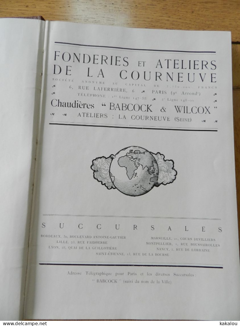 LA VAPEUR FONDERIE ATELIERS DE LA COURNEUVE Chaudières BABCOCK & WILLCOX - 1900 – 1949