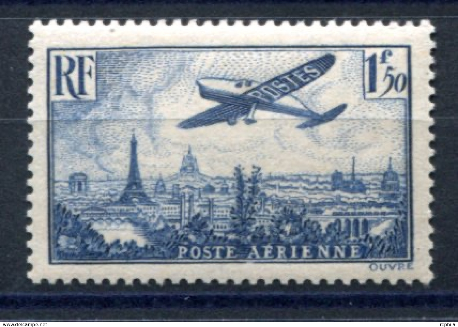 RC 27311 FRANCE COTE 30€ PA N° 9 - 1f50 AVION SURVOLANT PARIS NEUF ** MNH TB - 1927-1959 Postfris