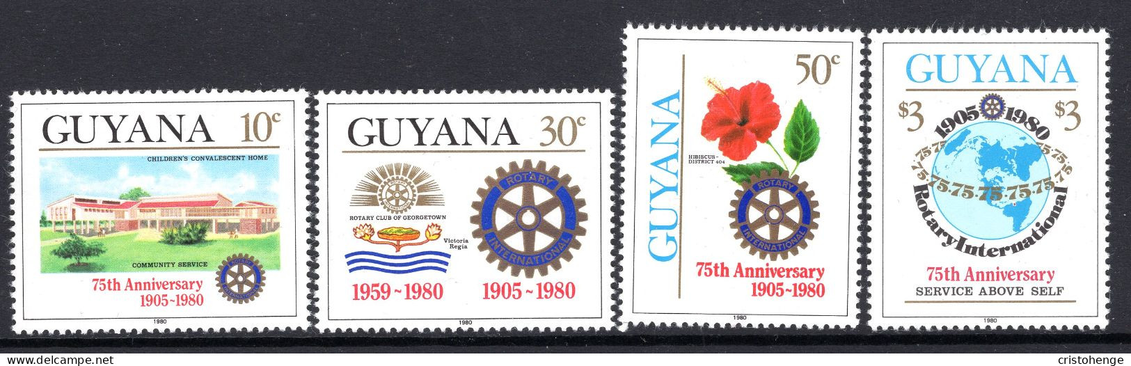 Guyana 1980 75th Anniversray Of Rotary International Set HM (SG 745-748) - Guyana (1966-...)