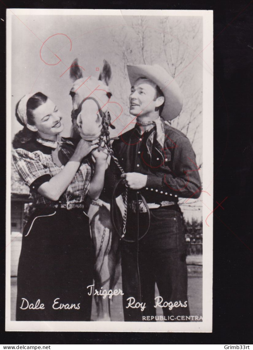 Dale Evans - Trigger - Roy Rogers - Fotokaart - Schauspieler