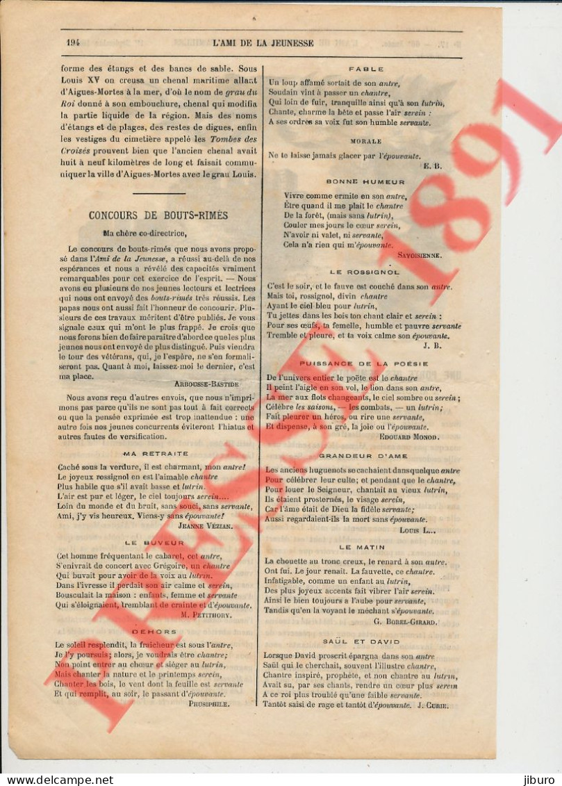 Gravure 1891 Une Porte Des Remparts à Aigues-Mortes Histoire 266CH10 - Non Classés