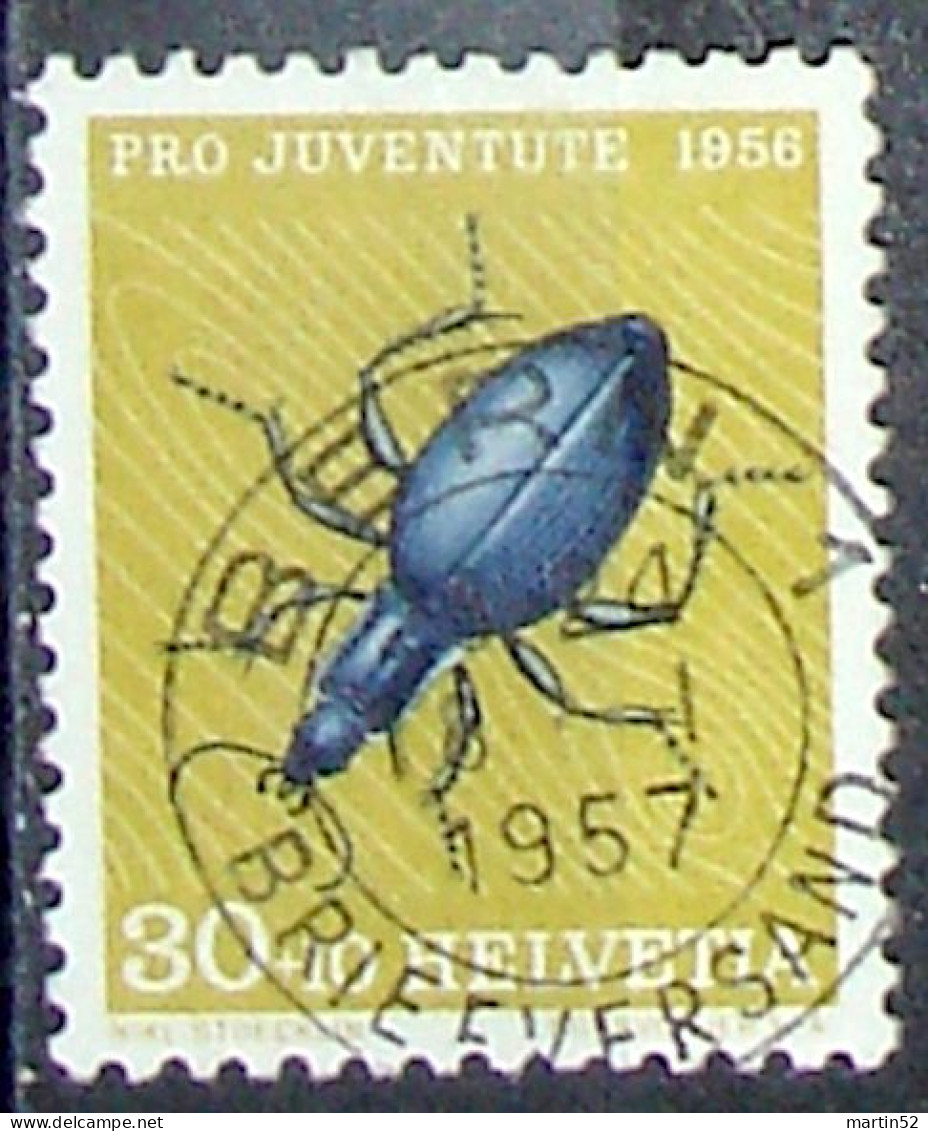 Schweiz Suisse Pro Juventute 1956: Laufkäfer (Carabus) Zu WI 166 Mi 635 Yv 584 Mit Voll-⊙ BERN 18.I.1957 (Zu CHF 7.00) - Oblitérés