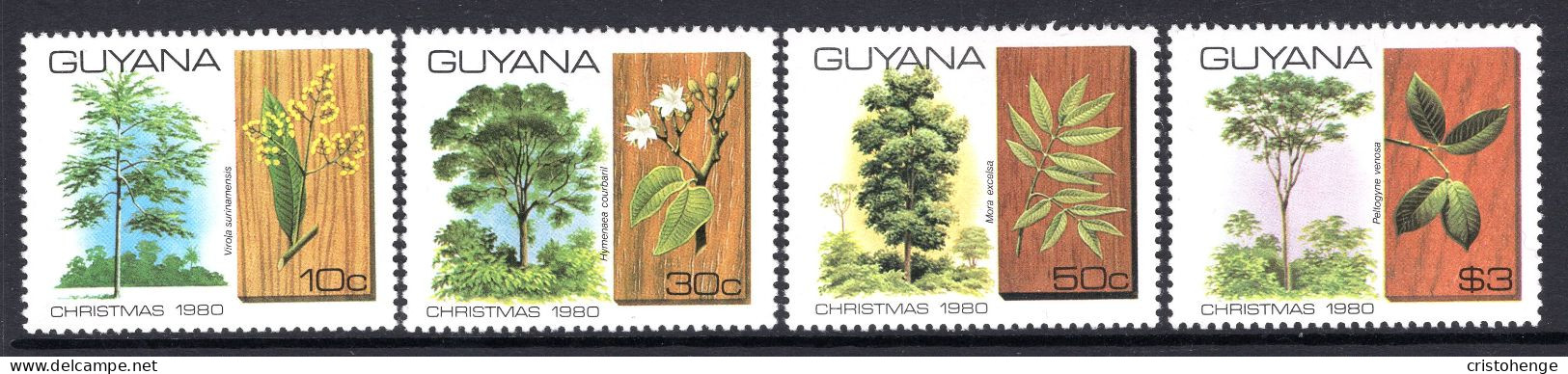 Guyana 1980 Christmas - Trees Set HM (SG 752-755) - Guyana (1966-...)