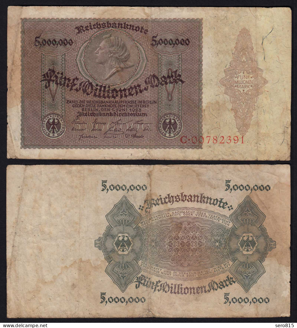 Ro 88  5-Million Mark  Banknoten 1923 VG  (5) Pick 90 Serie C  (21364 - Sonstige & Ohne Zuordnung