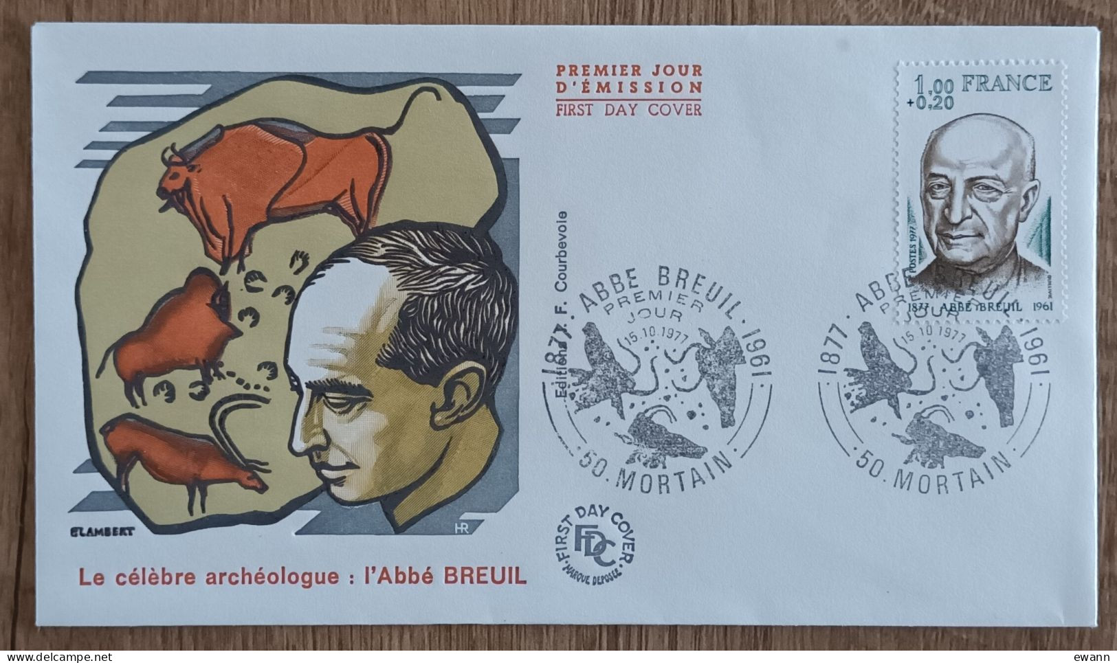 FDC 1977 - YT N°1954 - ABBE BREUIL - MORTAIN - 1970-1979