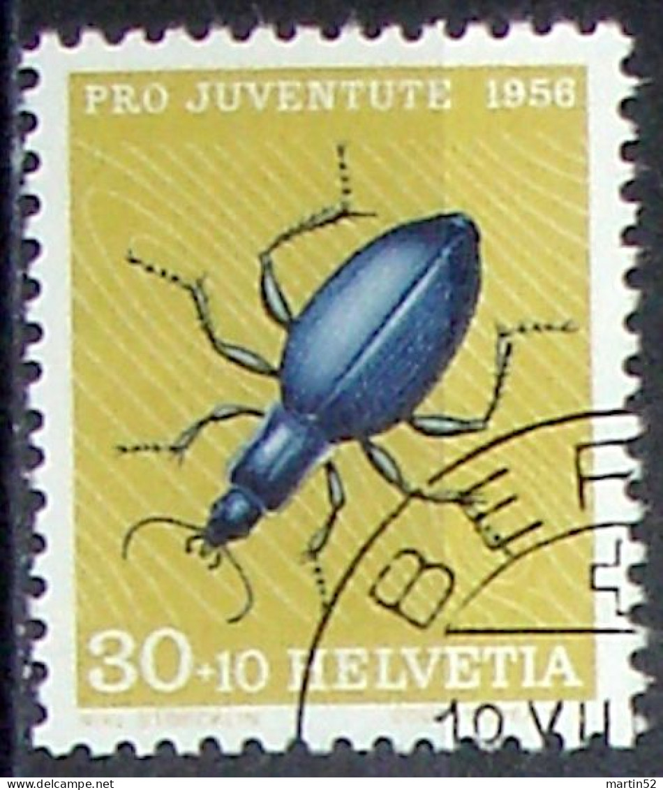 Schweiz Suisse Pro Juventute 1956: Laufkäfer (Carabus) Zu WI 166 Mi 635 Yv 584 Mit Stempel BERN 18.XII.56 (Zu CHF 7.00) - Gebraucht